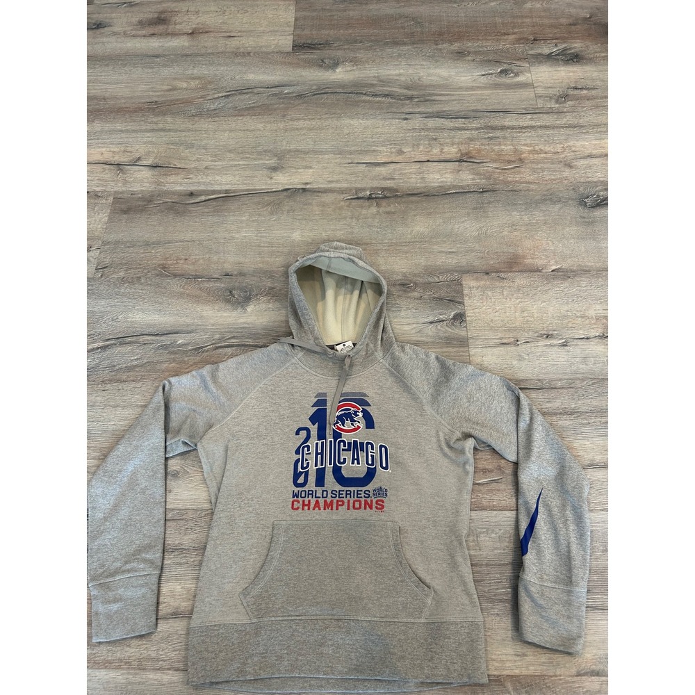 Nike Therma-FIT Chicago Cubs 2016 World Series Champions Hoodie Gray size Medium